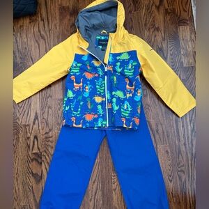 London Fog Jacket with Blue and Yellow Accents